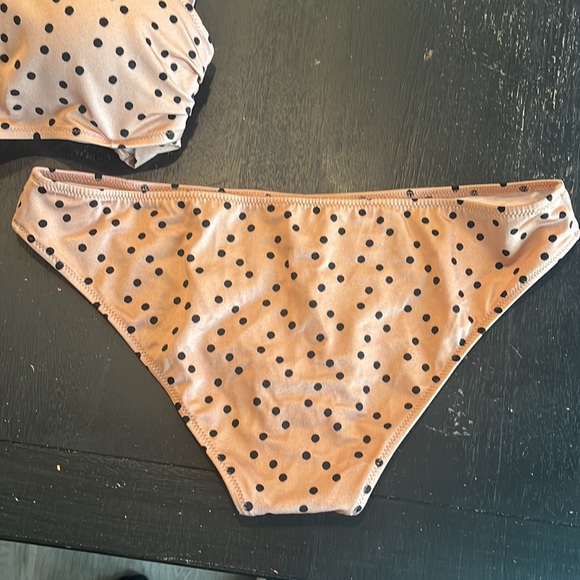 Shade & Shore | Women Sun Coast Polka Dot Cheeky Bikini Peach Pink & Black 34B M - Picture 4 of 7